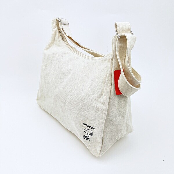 スヌーピー ショルダーバッグ 帆布 アイボリー SNOOPY