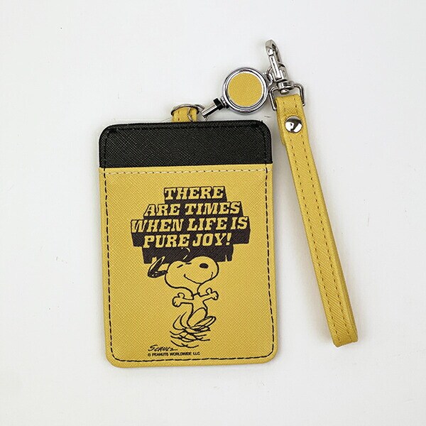 スヌーピー リール付きパスケース イエロー 定期入れ SNOOPY
