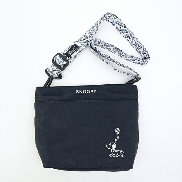 スヌーピー ショルダーバッグ ブラック PEANUTS 75th SNOOPY
