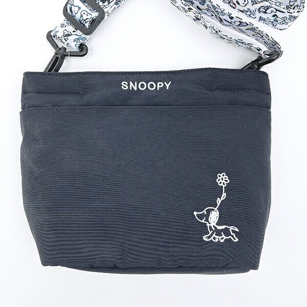 スヌーピー ショルダーバッグ ブラック PEANUTS 75th SNOOPY