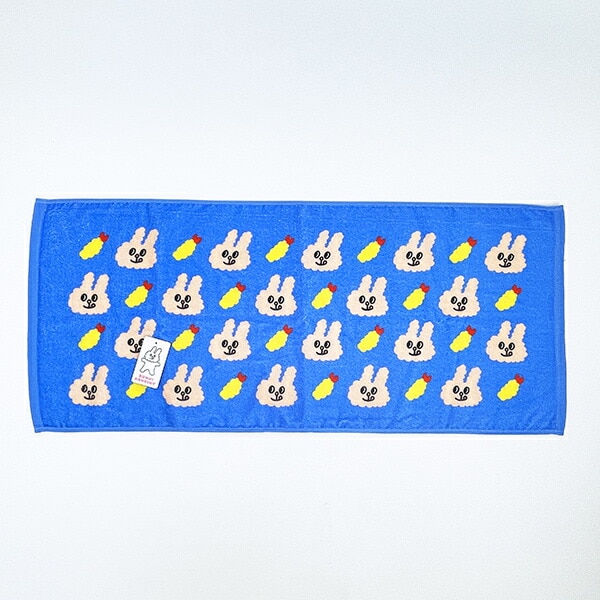 バニーコンビニ モグちゃんとえび天 フェイスタオル