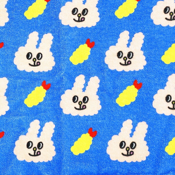 バニーコンビニ モグちゃんとえび天 フェイスタオル