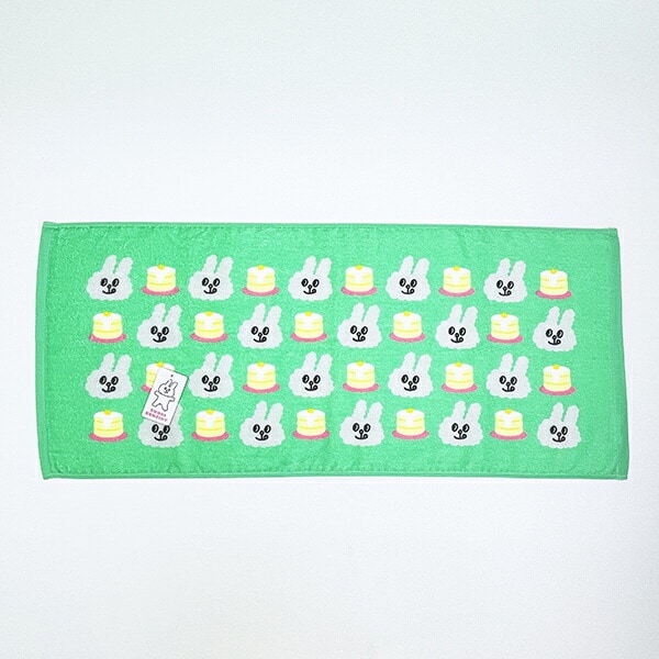 バニーコンビニ マメちゃんとケーキ フェイスタオル