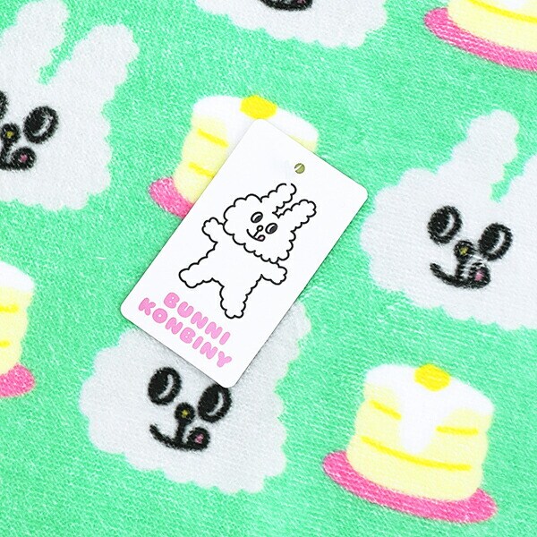 バニーコンビニ マメちゃんとケーキ フェイスタオル