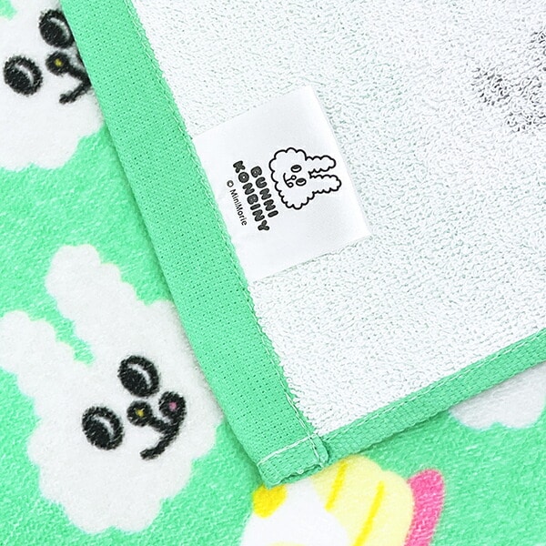 バニーコンビニ マメちゃんとケーキ フェイスタオル