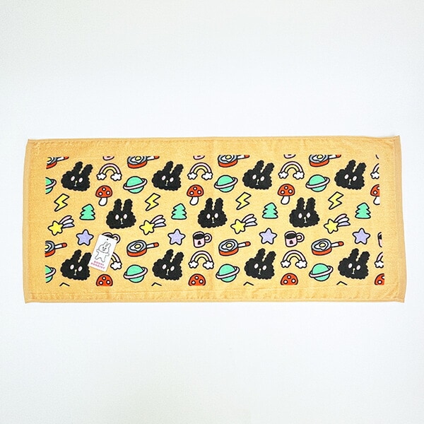 バニーコンビニ クロくんと目玉焼き フェイスタオル