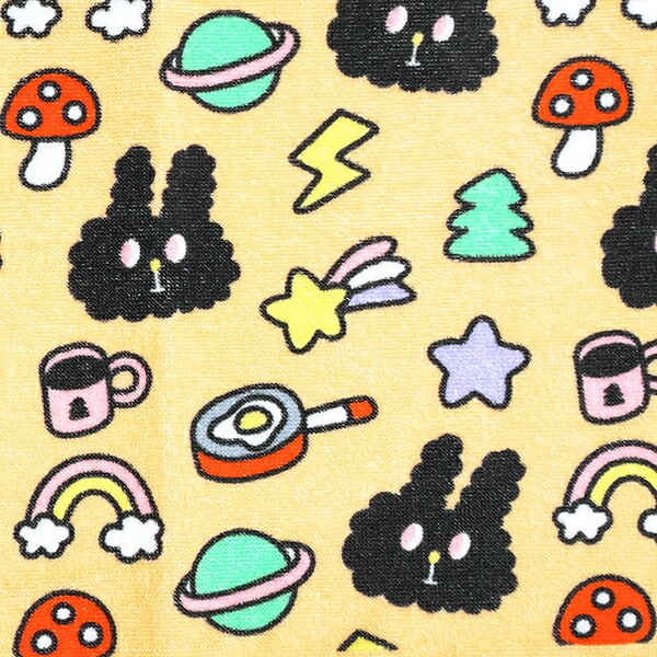 バニーコンビニ クロくんと目玉焼き フェイスタオル