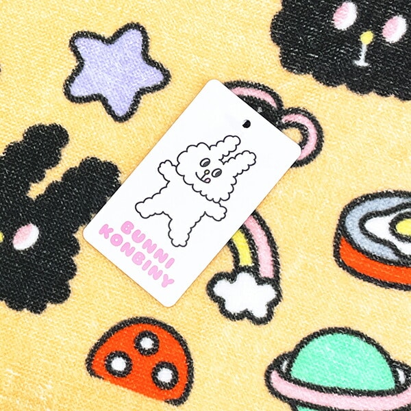 バニーコンビニ クロくんと目玉焼き フェイスタオル