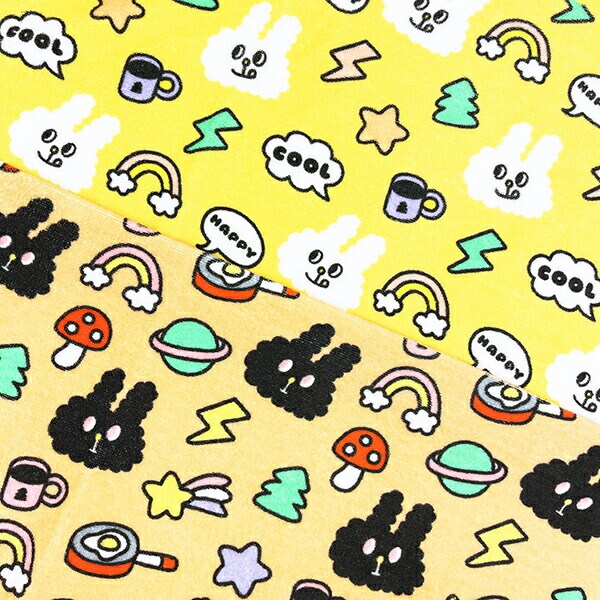 バニーコンビニ クロくんと目玉焼き フェイスタオル