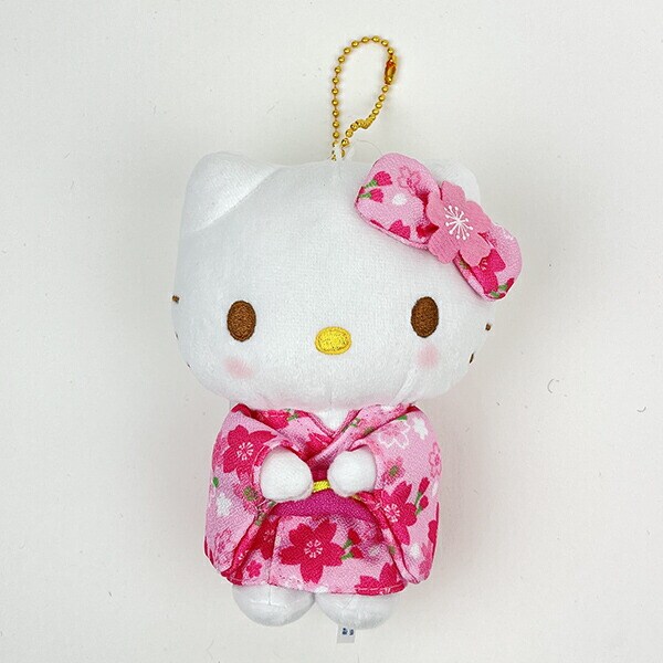 サンリオ ハローキティ 桜着物 マスコット ぬいぐるみ インテリア 人形 ボールチェーン