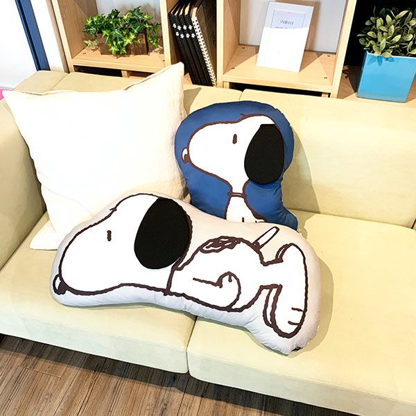 スヌーピー クールハンドイン クッション ボーダー ネイビー ひんやり サマー インテリア リラックス