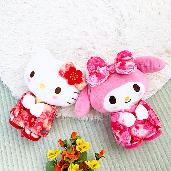 サンリオ ハローキティ ぬいぐるみ グラデ着物 立ち S  和風 インテリア キティちゃん