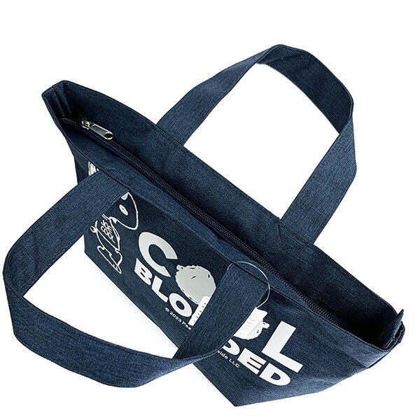 スヌーピー ファスナー ミニトート ネイビー バッグ ランチバッグ  ランチ 学校 オフィス