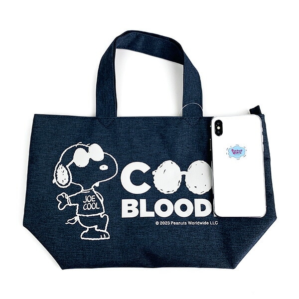 スヌーピー ファスナー ミニトート ネイビー バッグ ランチバッグ  ランチ 学校 オフィス