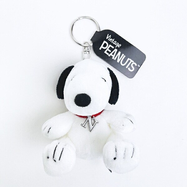 スヌーピー 『N』 座り イニシャルマスコット ぬいぐるみ SNOOPY