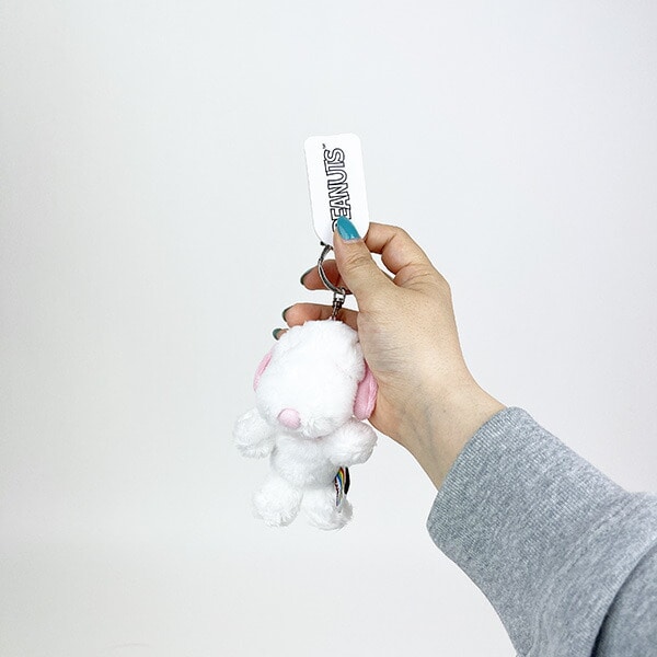 スヌーピー レインボーカラーマスコット ピンク ぬいぐるみ キーホルダー