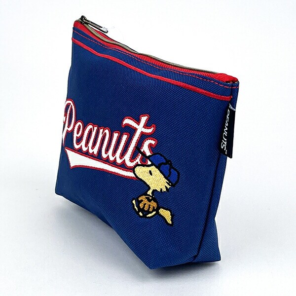 スヌーピー SNOOPY 化粧ポーチ ベースボール 小物入れ ネイビー