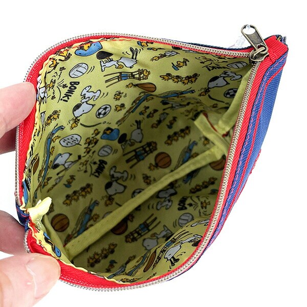 スヌーピー SNOOPY 化粧ポーチ ベースボール 小物入れ ネイビー