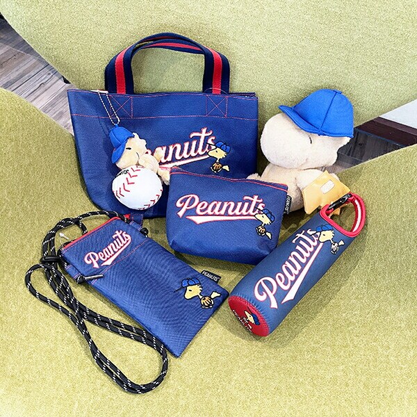 スヌーピー SNOOPY 化粧ポーチ ベースボール 小物入れ ネイビー