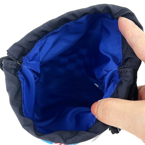 ドラえもん ボアフェイス巾着 ハッピ ネイビー ポーチ 小物入れ マスコット