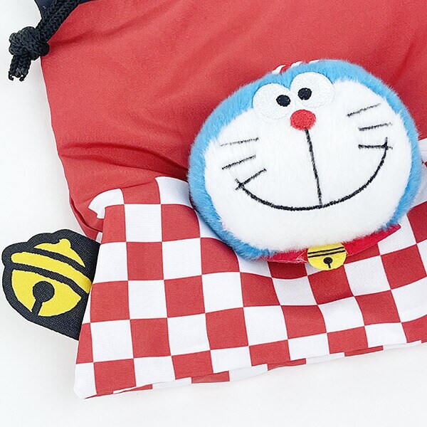 ドラえもん ボアフェイス巾着 ハッピ レッド ポーチ 小物入れ マスコット