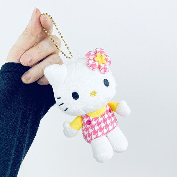 サンリオ ハローキティ マスコットコレクション カオハナ ピンク ぬいぐるみ 千鳥柄 サンリオ