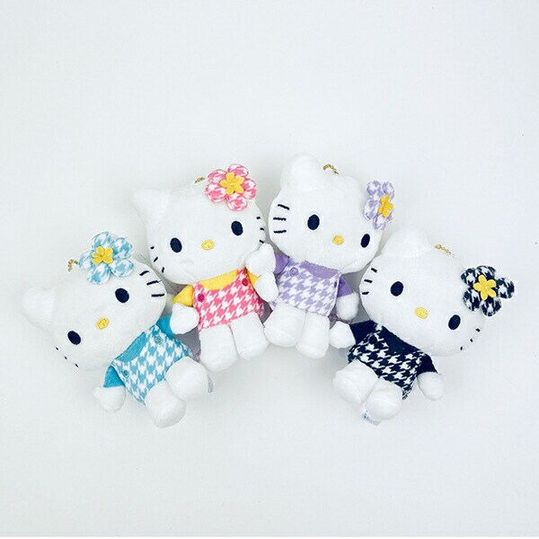 サンリオ ハローキティ マスコットコレクション カオハナ ピンク ぬいぐるみ 千鳥柄 サンリオ