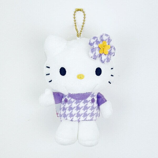 サンリオ ハローキティ マスコットコレクション カオハナ パープル ぬいぐるみ 千鳥柄 サンリオ
