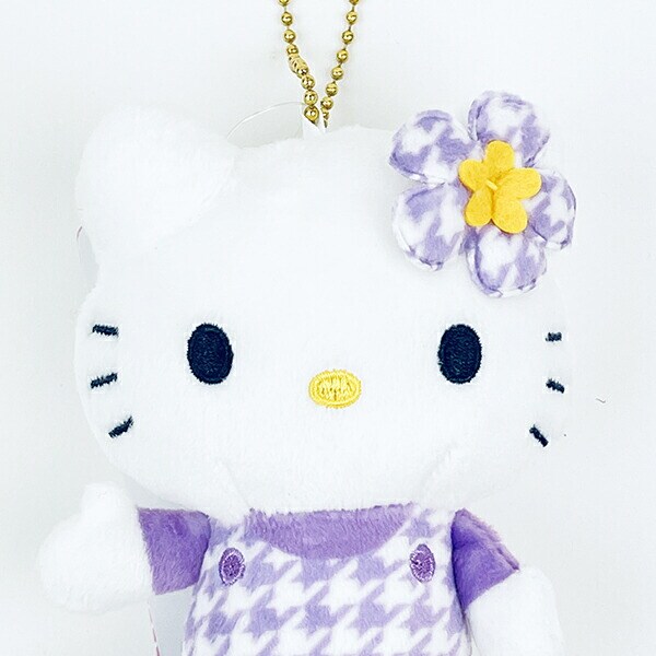 サンリオ ハローキティ マスコットコレクション カオハナ パープル ぬいぐるみ 千鳥柄 サンリオ