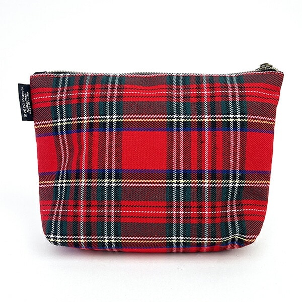 スヌーピーSNOOPY スヌーピー＆ベア チェック 化粧ポーチ 小物入れ レッド