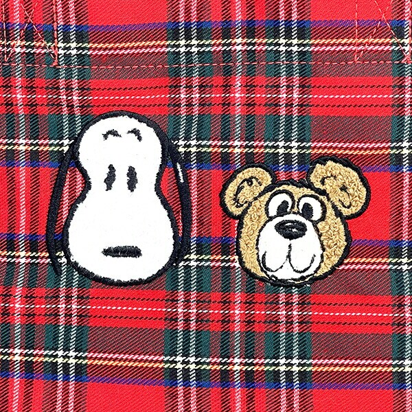 スヌーピー SNOOPY スヌーピー＆ベア チェック ミニトート トートバッグ かばん レッド