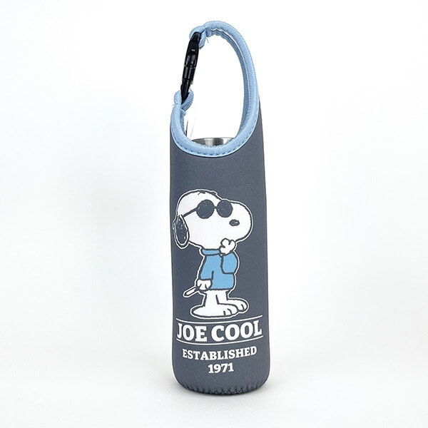 SNOOPY ペットボトルカバー600ml サックスブルー ジョー・クール グレー サマー ランチ スヌーピー