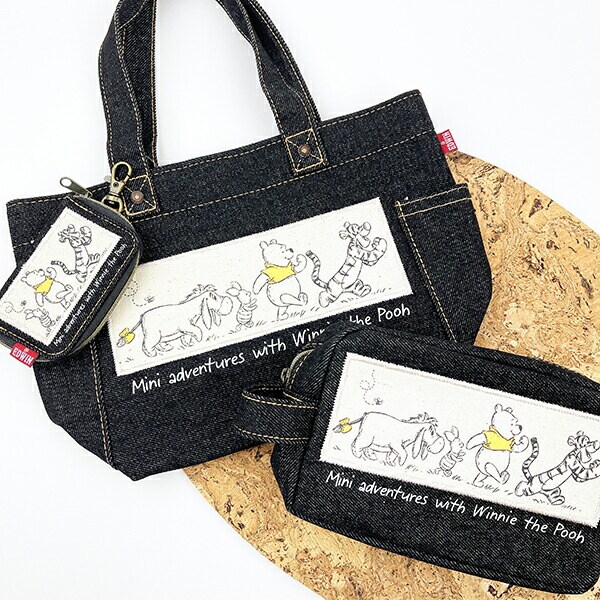 ディズニー くまのプーさん デニムスクエアポーチ フレンズ 小物入れ