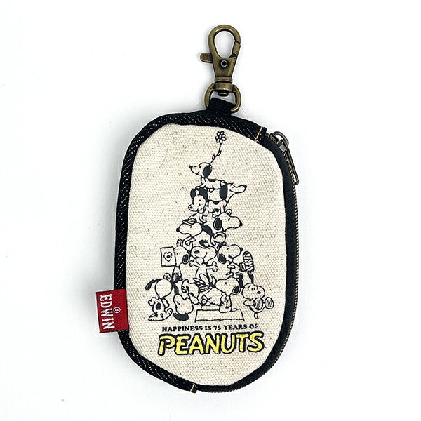 スヌーピー スヌーピー SNOOPY 75th EDWIN スマートキーケース キーホルダー カー用品 デニム