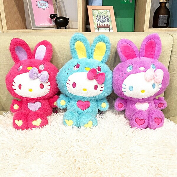 サンリオ ハローキティ ぬいぐるみ カラフルバニー Ｓ マジェンタ マスコット インテリア