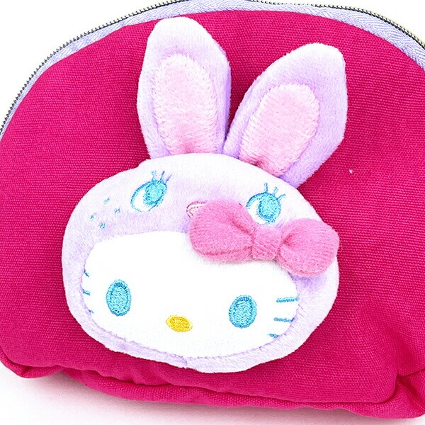 サンリオ ハローキティ カラフルバニー ボアフェイス化粧ポーチ ＭＧ ピンク