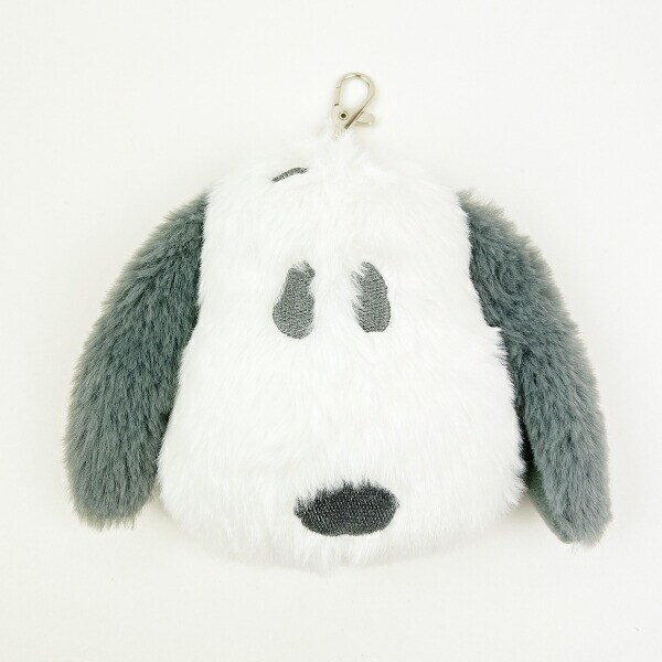 スヌーピー フェイスパスケース グレー 定期入れ 通勤通学 SNOOPY