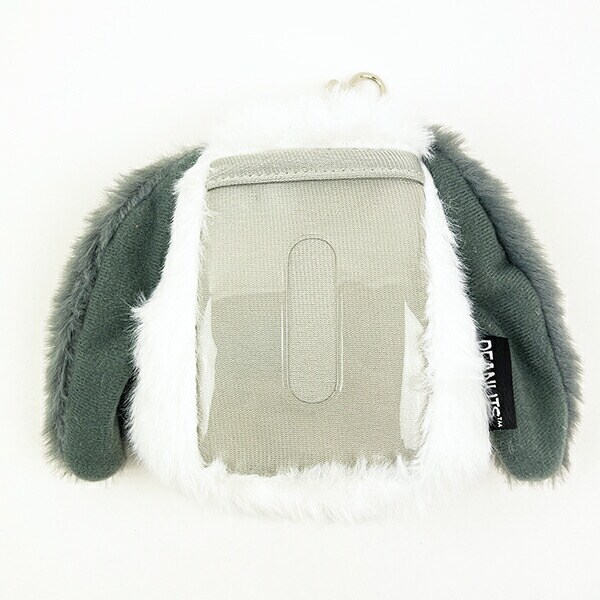 スヌーピー フェイスパスケース グレー 定期入れ 通勤通学 SNOOPY