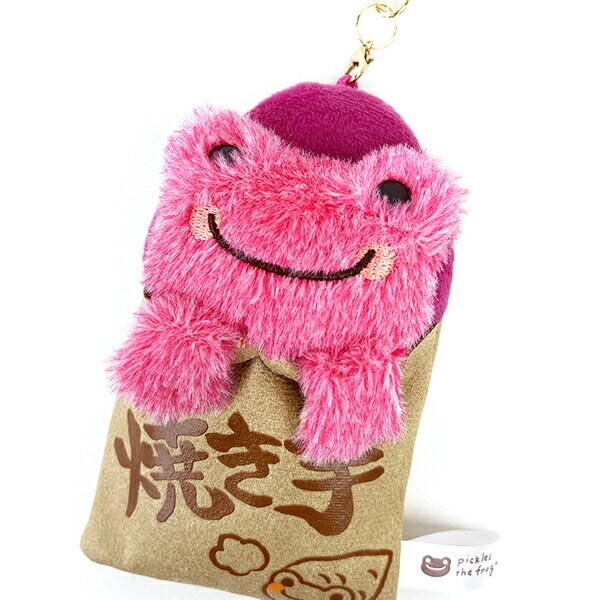 かえるのピクルス マスコット おいもとくり おいも ぬいぐるみ キーホルダー ピンク