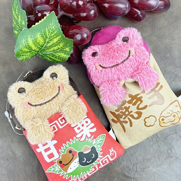 かえるのピクルス マスコット おいもとくり おいも ぬいぐるみ キーホルダー ピンク