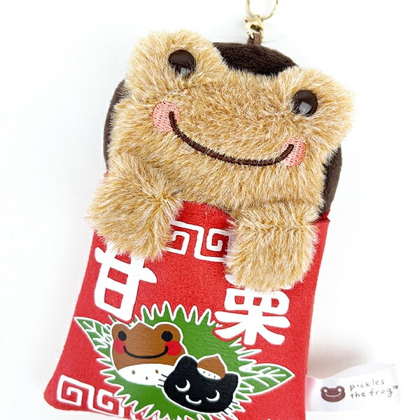 かえるのピクルス マスコット おいもとくり くり ぬいぐるみ キーホルダー レッド