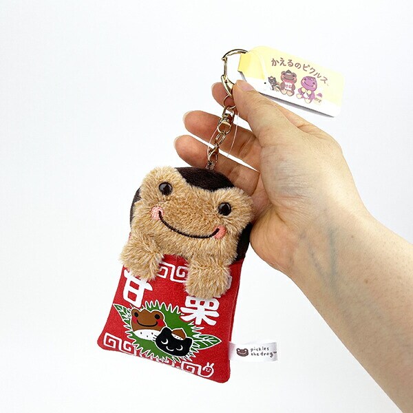 かえるのピクルス マスコット おいもとくり くり ぬいぐるみ キーホルダー レッド