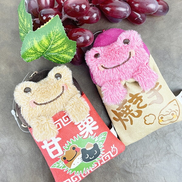 かえるのピクルス マスコット おいもとくり くり ぬいぐるみ キーホルダー レッド