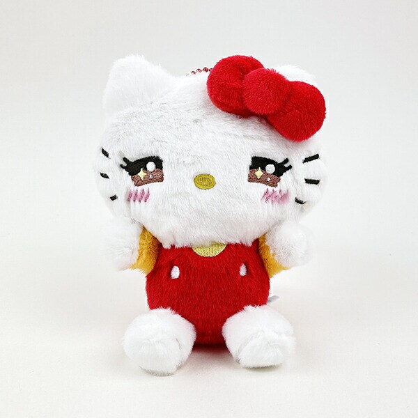 サンリオ ハローキティ いろいろふぇいす キラキラ マスコット キーホルダー ぬいぐるみ レッド