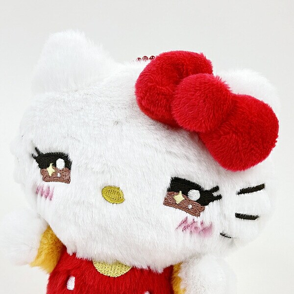 サンリオ ハローキティ いろいろふぇいす キラキラ マスコット キーホルダー ぬいぐるみ レッド