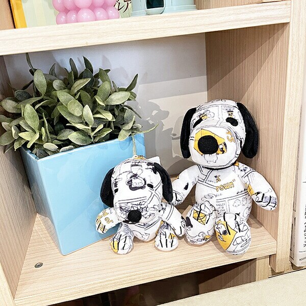 スヌーピー SNOOPY 75th コミック S ぬいぐるみ インテリア イエロー