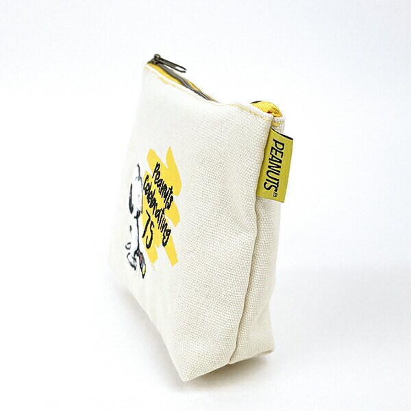 スヌーピー 75th セレブレーション サガラ化粧ポーチ 小物入れ イエロー