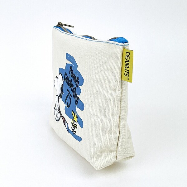 スヌーピー 75th セレブレーション サガラ化粧ポーチ 小物入れ ブルー