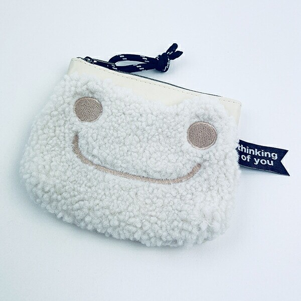 かえるのピクルス もこフェイス ティッシュポーチ 化粧品入れ 小物入れ もこもこ