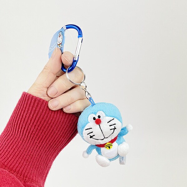 ドラえもん カラビナ マスコット ぬいぐるみ キーホルダー ブルー